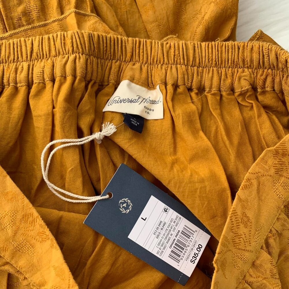 NWT Universal Thread - Golden yellow tiered ruffle pull on cotton skirt, L - Picture 6 of 6